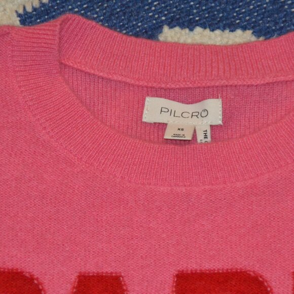 NWT Anthropologie Pilcro The Alani Cashmere Sweater Pullover Paris PINK XS - Picture 7 of 16